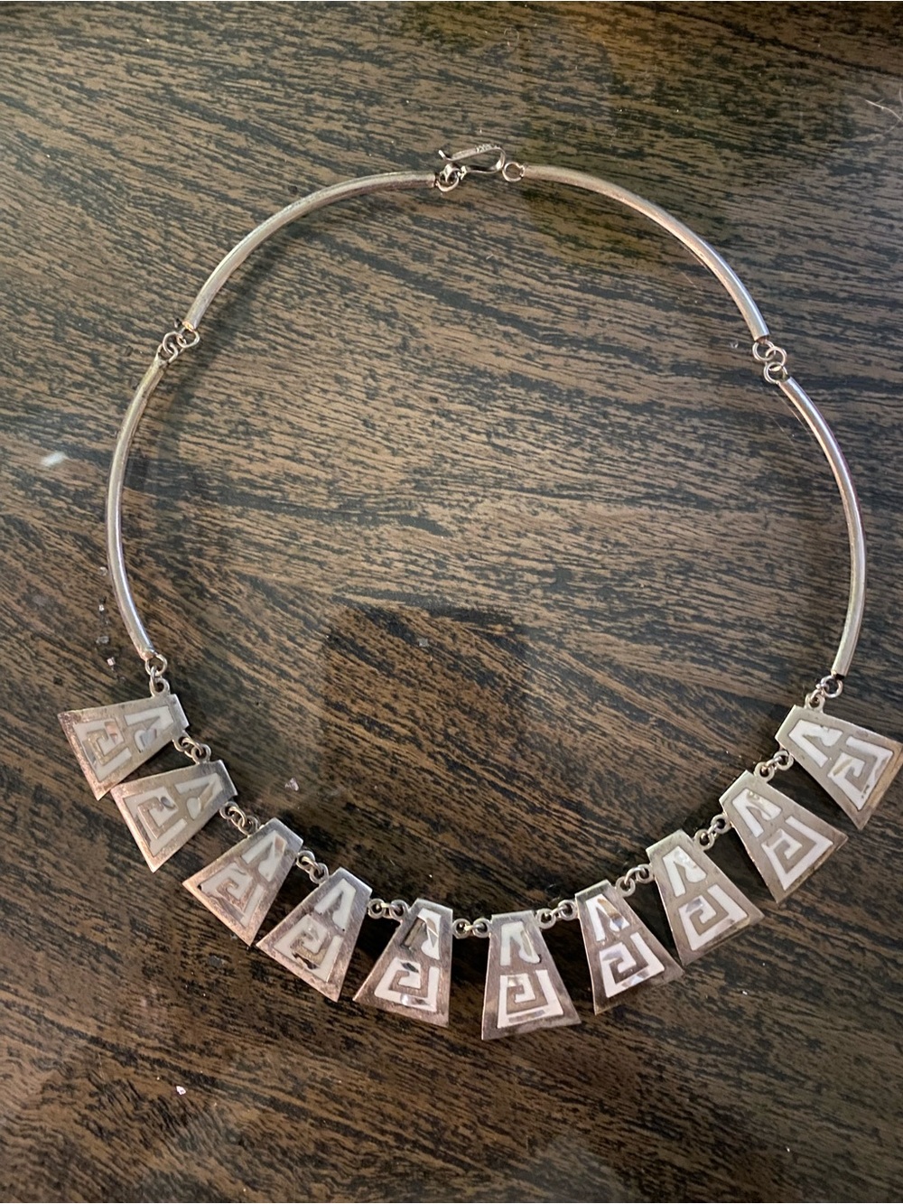 Silver Geometric Pendant Necklace - Silver